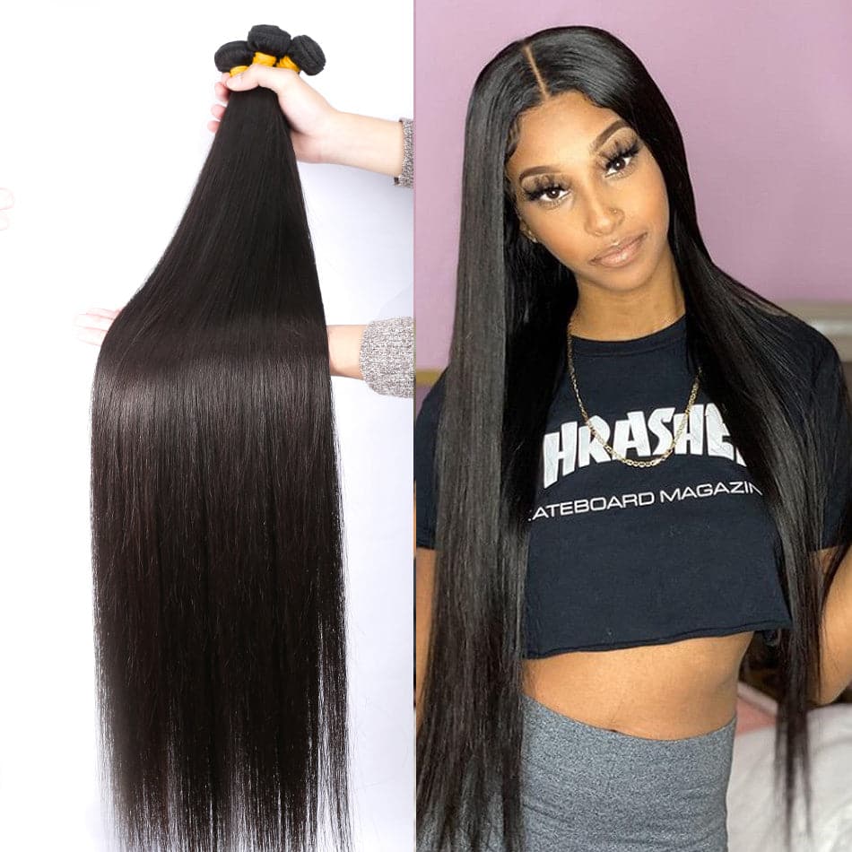 lumiere 3 Bundles Peruvian Straight Virgin Human Hair Extension 8-40 inches - Lumiere hair