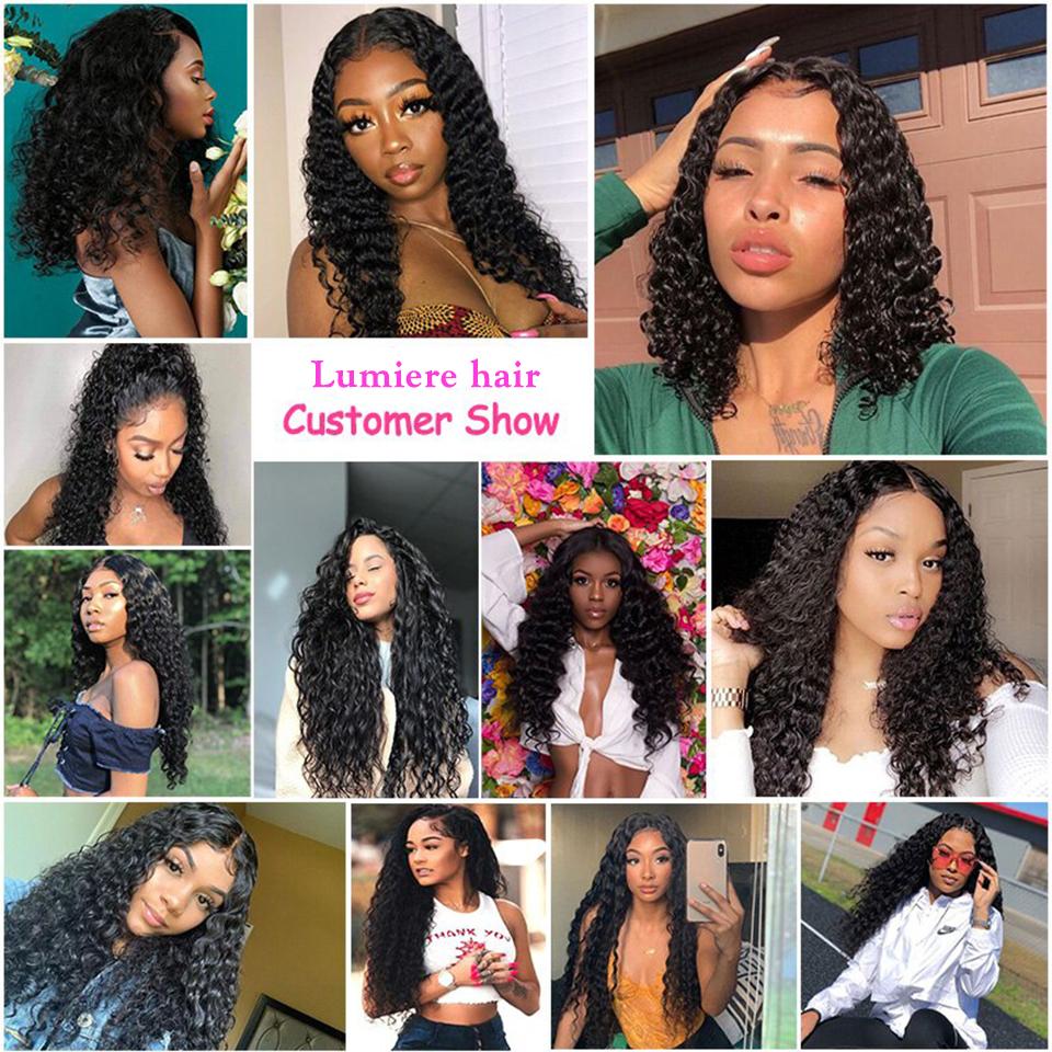 U Part Wig Human Hair Wig Deep Wave Human Hair Wigs Natural Black