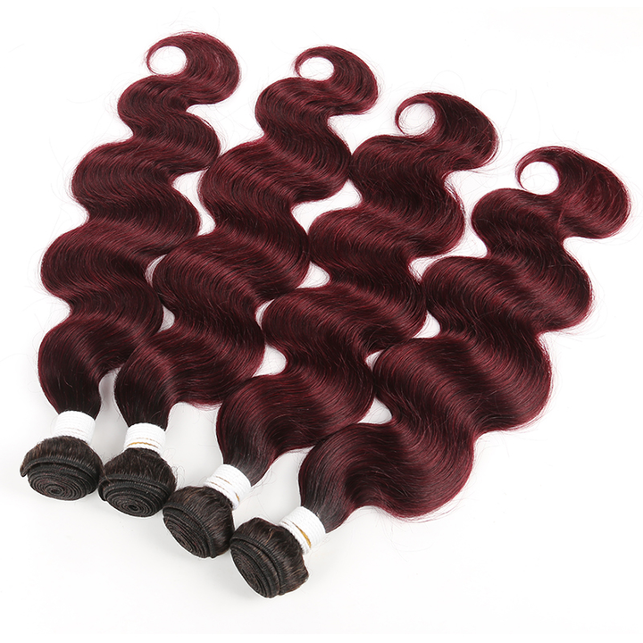 lumiere 1B/99J Ombre Body Wave 4 Bundles 100% Virgin Human Hair Extension