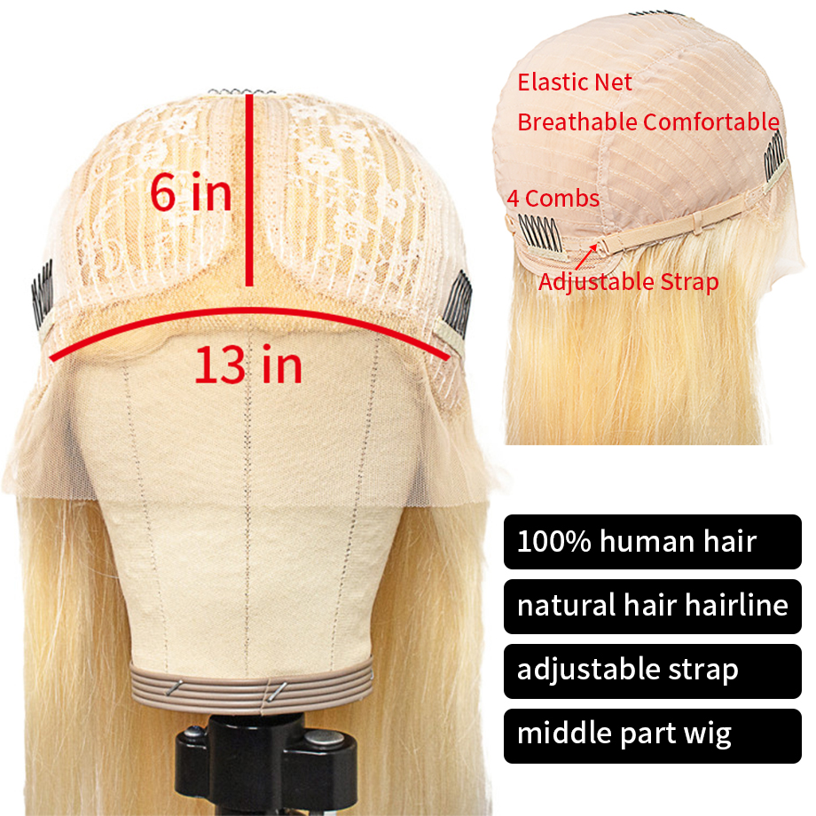 Lumiere Hair 613 Blonde Straight T Part Lace Wigs With Baby Hair