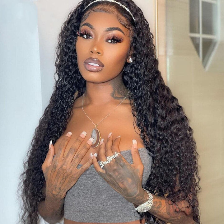 150% 180% Density Lace Frontal /Closure Deep Wave Human Hair Wigs Pre Plucked With Baby Hair - Lumiere hair