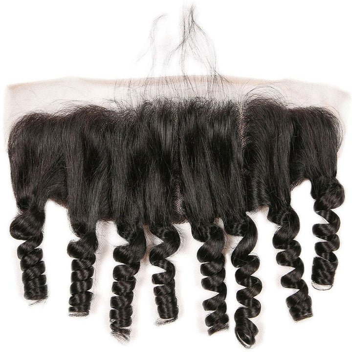 10A Straight Funmi Curly 4 Human Hair Bundles With 13x4 HD Lace Frontal Virgin Hair