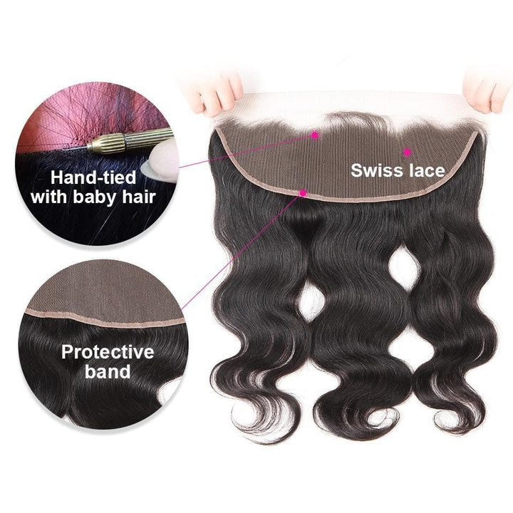 lumiere hair brazilian Virgin Hair body Wave 4 Bundles With 13x4 Lace frontal - Lumiere hair