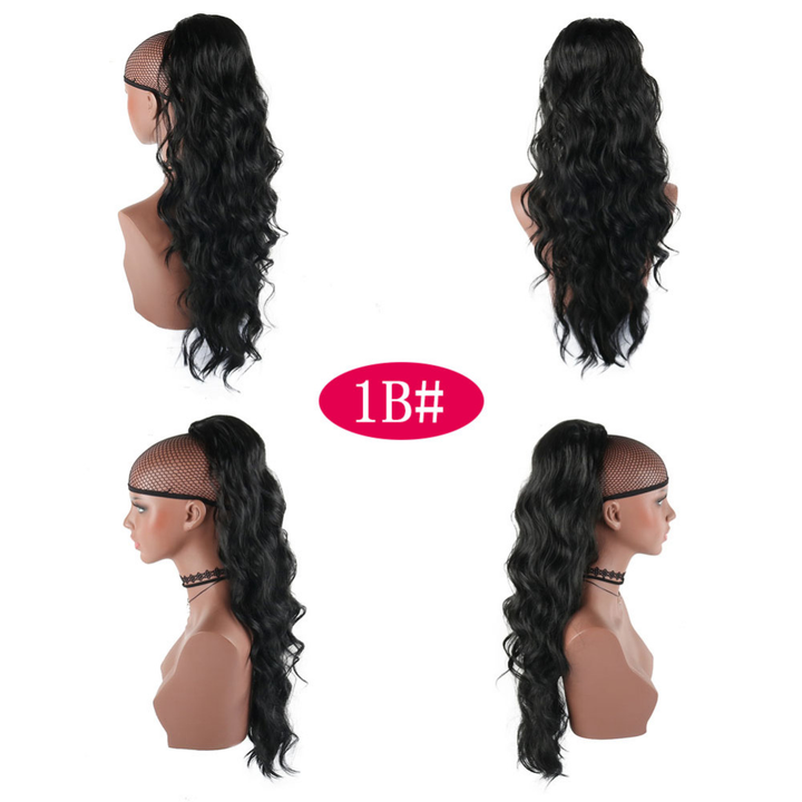 Ship In 24Hours-Lumiere Body Wave Drawstring Ponytail Human Hair Extensions For Women