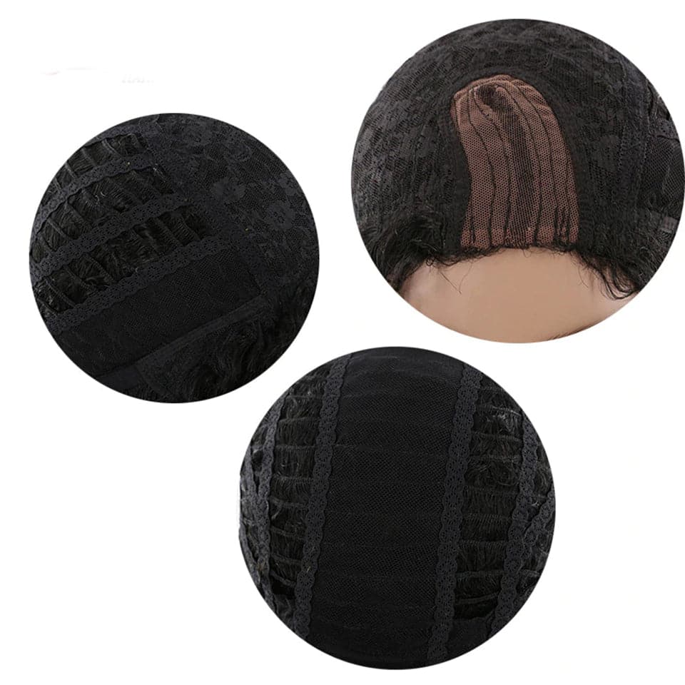 Afro Kinky Curly OP#27 Long Human Hair Wigs For Women None Lace