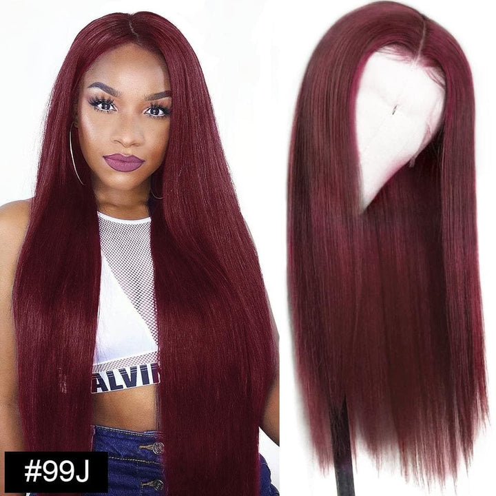 Lumiere 99J Straight 4x4/5x5/13x4 Lace Closure/Frontal 150%/180% Density Wigs For Women Pre Plucked - Lumiere hair