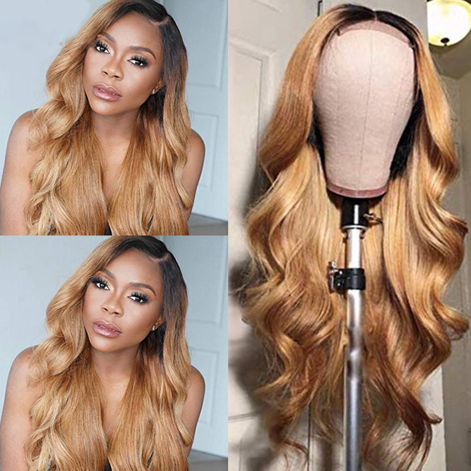 Lumiere 1B/27 Ombre Body Wave 4x4/5x5/13x4 Lace Closure/Frontal 150%/180% Density Wigs For Women Pre Plucked