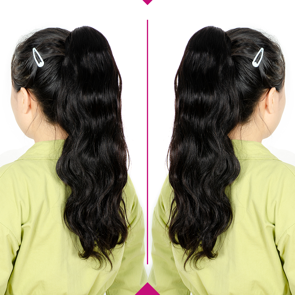 Ship In 24Hours-Lumiere Body Wave Drawstring Ponytail Human Hair Extensions For Women