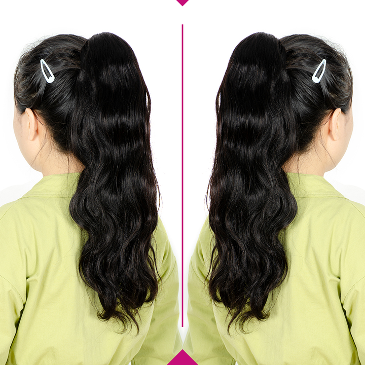 Ship In 24Hours-Lumiere Body Wave Drawstring Ponytail Human Hair Extensions For Women