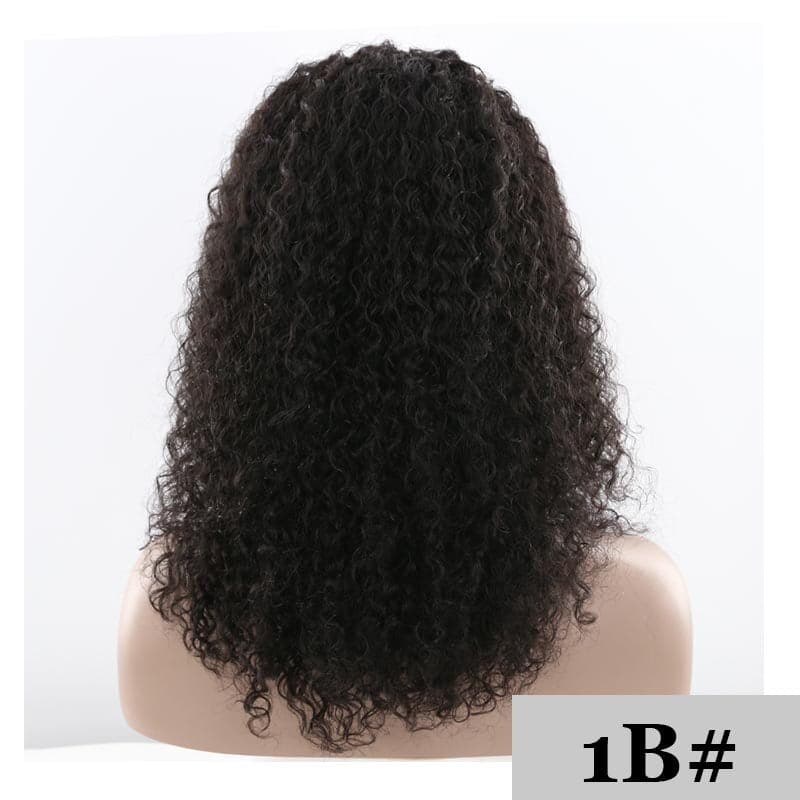 Afro Kinky Curly OP#27 Long Human Hair Wigs For Women None Lace