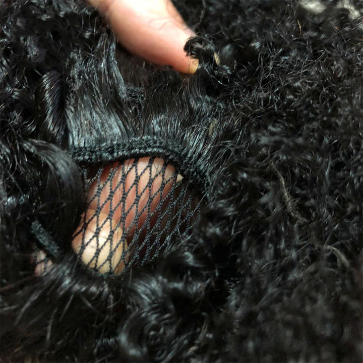 Ship In 24Hours-Lumiere Kinky Curly Drawstring Ponytail Brazilian Human Hair For Women Extensions