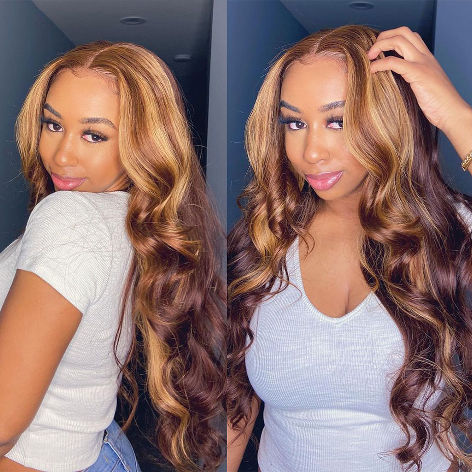 lumiere highlight #4/27 4 Bundles Body Wave Virgin Human Hair Extension(No Code Need)