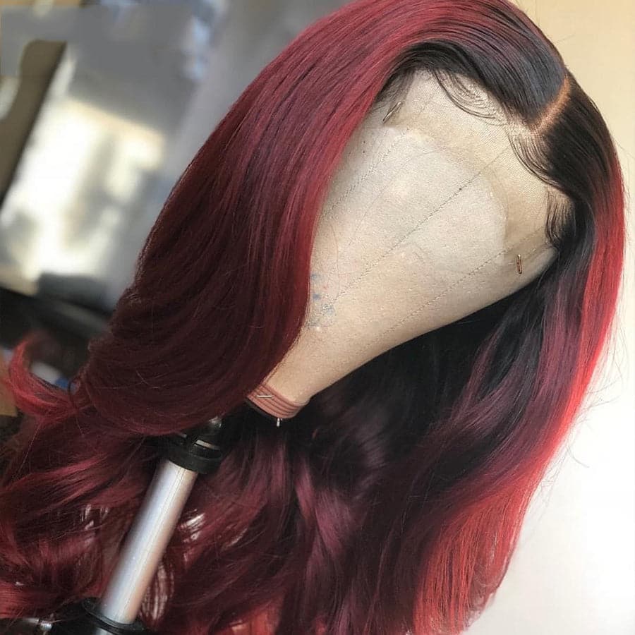 Lumiere 1B/99J Ombre Body Wave 4x4/5x5/13x4 Lace Closure/Frontal 150%/180% Density Wigs For Women Pre Plucked