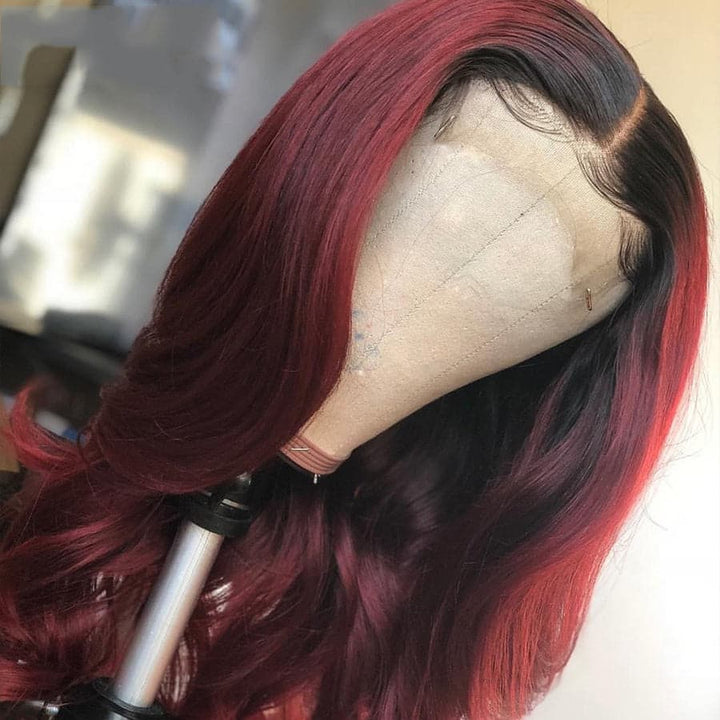 Lumiere 1B/99J Ombre Body Wave 4x4/5x5/13x4 Lace Closure/Frontal 150%/180% Density Wigs For Women Pre Plucked