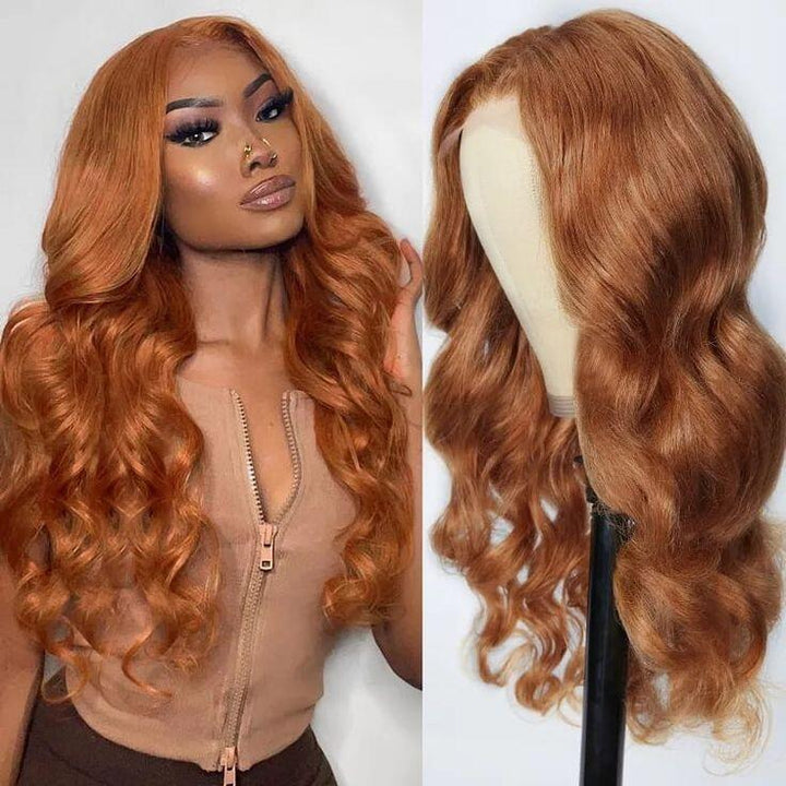 Body Wave Ombre Honey Brown Perruques de cheveux humains Brésiliens 4x4 / 13x4 HD Lace Wig 150% / 180% Densité