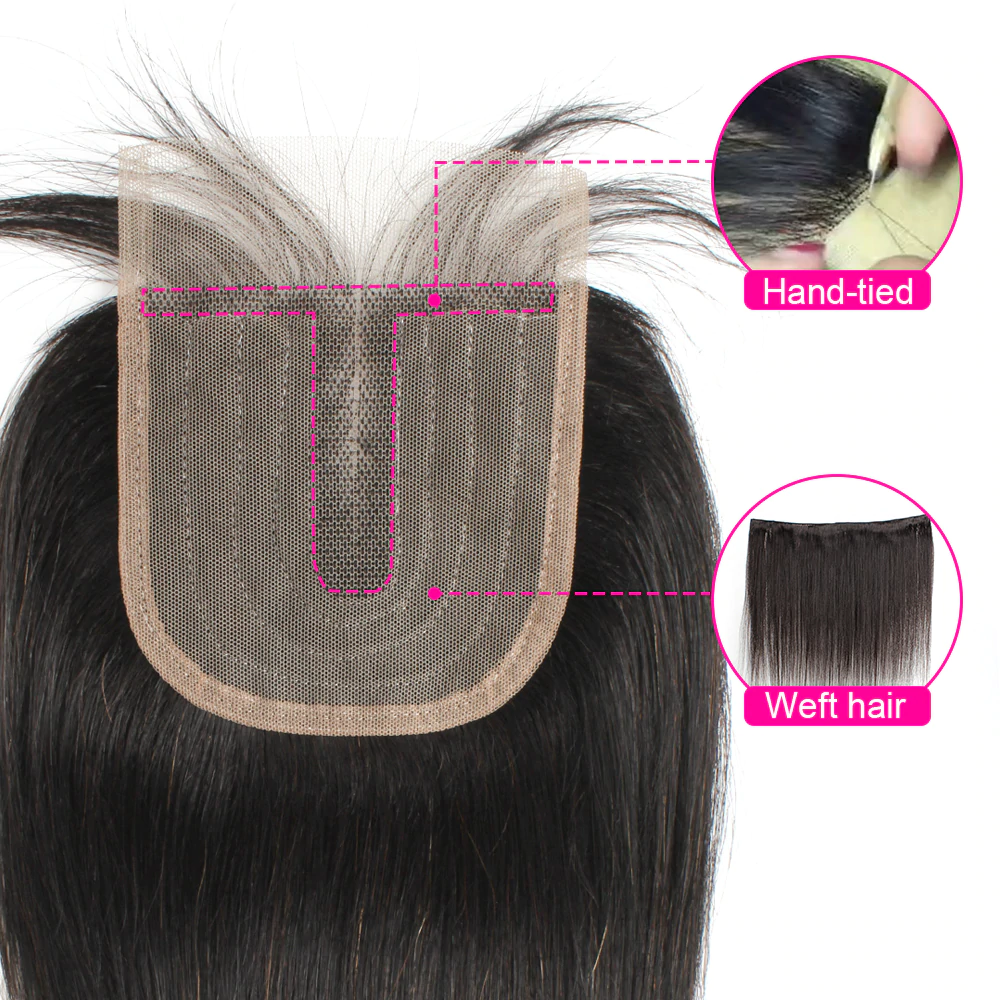 28 30 40 Inch Loose Wave Hair 3 Bundles With 4x4 Lace Closure Remy Brazilian 100% Human Hair Weave