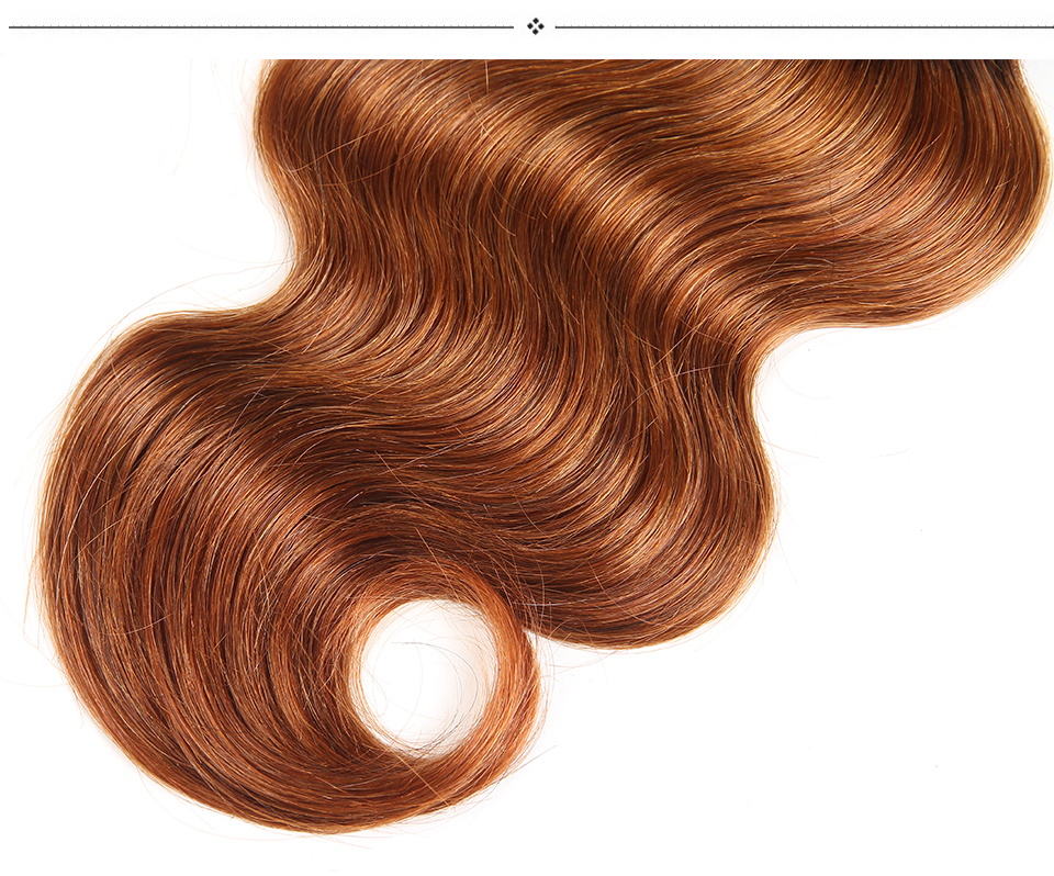 lumiere One Piece Ombre 1b/4/27 Body Wave Virgin Human Hair 4x4 Lace Closure - Lumiere hair