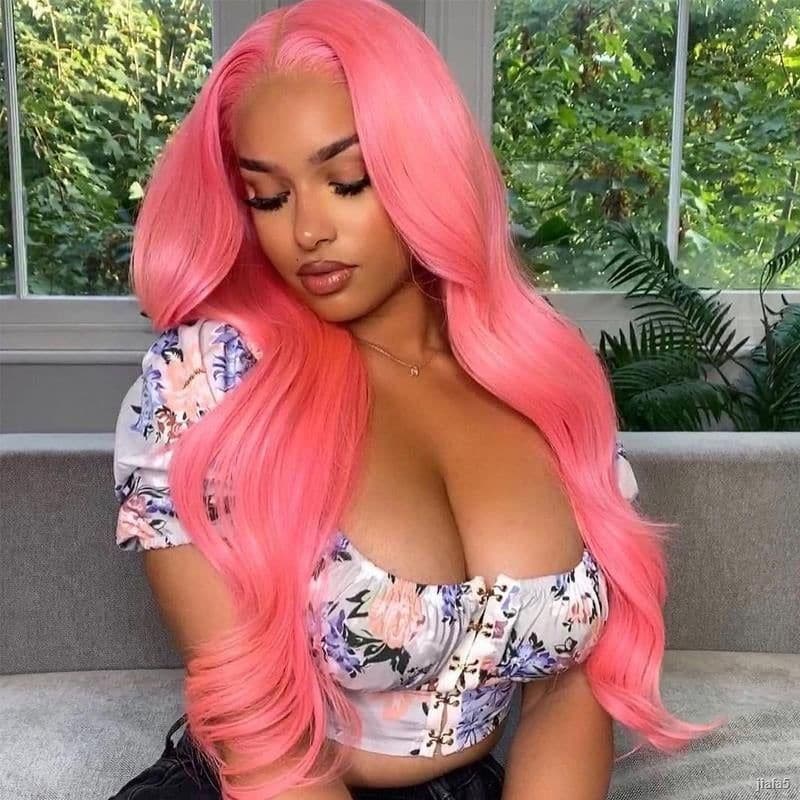 Light Pink Color Body Wave 3 Bundles with 4x4 HD Lace Closure Human Hair Extensions