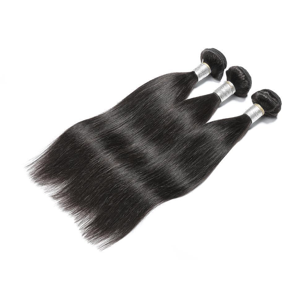 lumiere brazilian Virgin Hair Straight 3 Bundles with 4*4 Lace closure