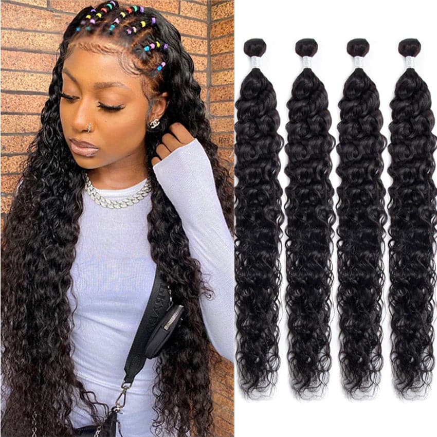 lumiere Hair Peruvian Water Wave 4 Bundles Virgin Human Hair Extensions 8-40 inches - Lumiere hair