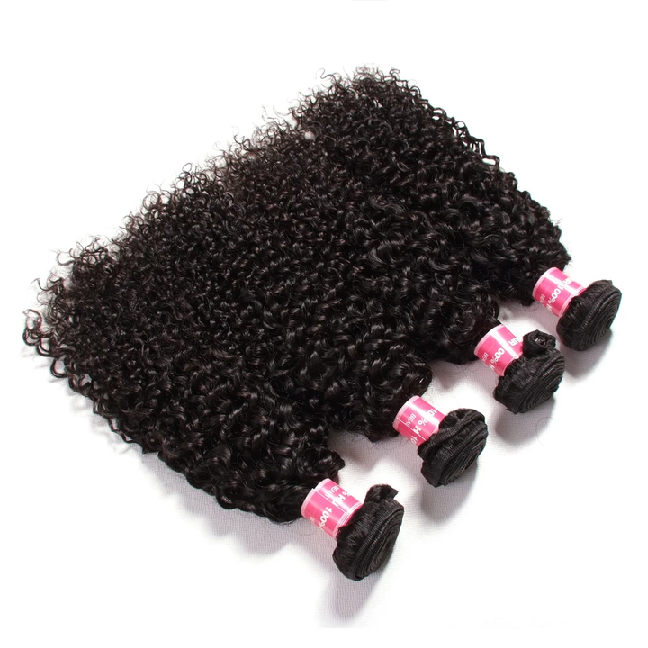 lumiere Hair Peruvian Kinky Curly 4 Bundles Virgin Human Hair Extensions 8-40 inches