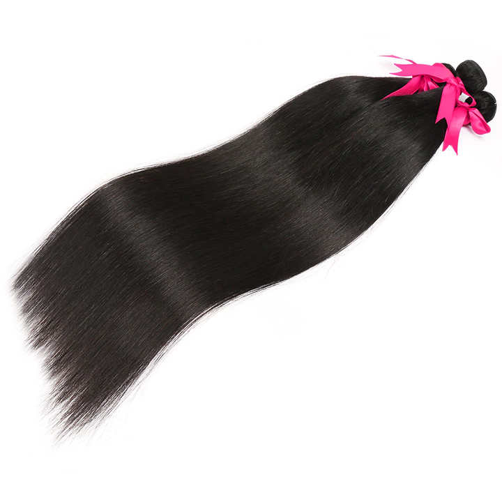 Straight 3 Bundles Avec 4 * 4 Dentelle Fermeture Remy Brésilien 100% Cheveux Humains