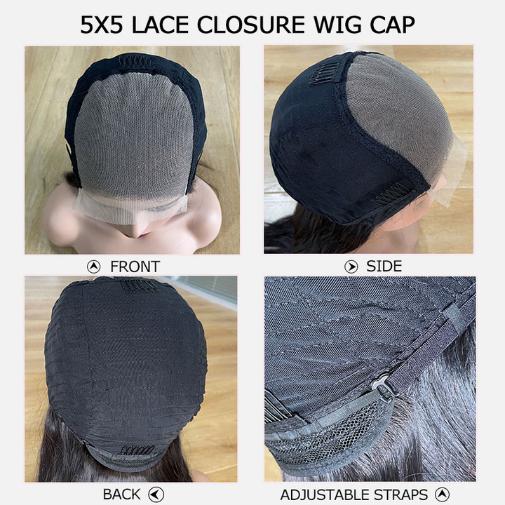 Lumiere 1B/BURG Ombre Body Wave 4x4/5x5/13x4 Lace Closure/Frontal 150%/180% Density Wigs For Women Pre Plucked