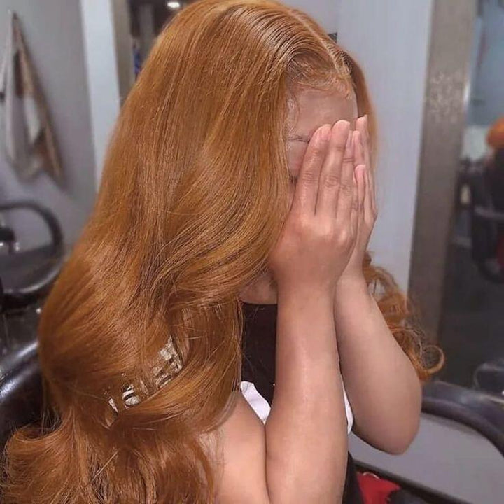 Body Wave Ombre Honey Brown Perruques de cheveux humains Brésiliens 4x4 / 13x4 HD Lace Wig 150% / 180% Densité