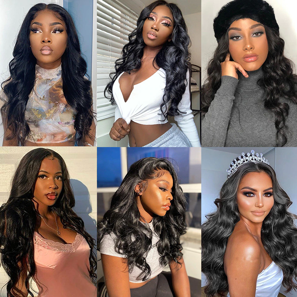 lumiere hair brazilian Virgin Hair body Wave 4 Bundles With 13x4 Lace frontal - Lumiere hair