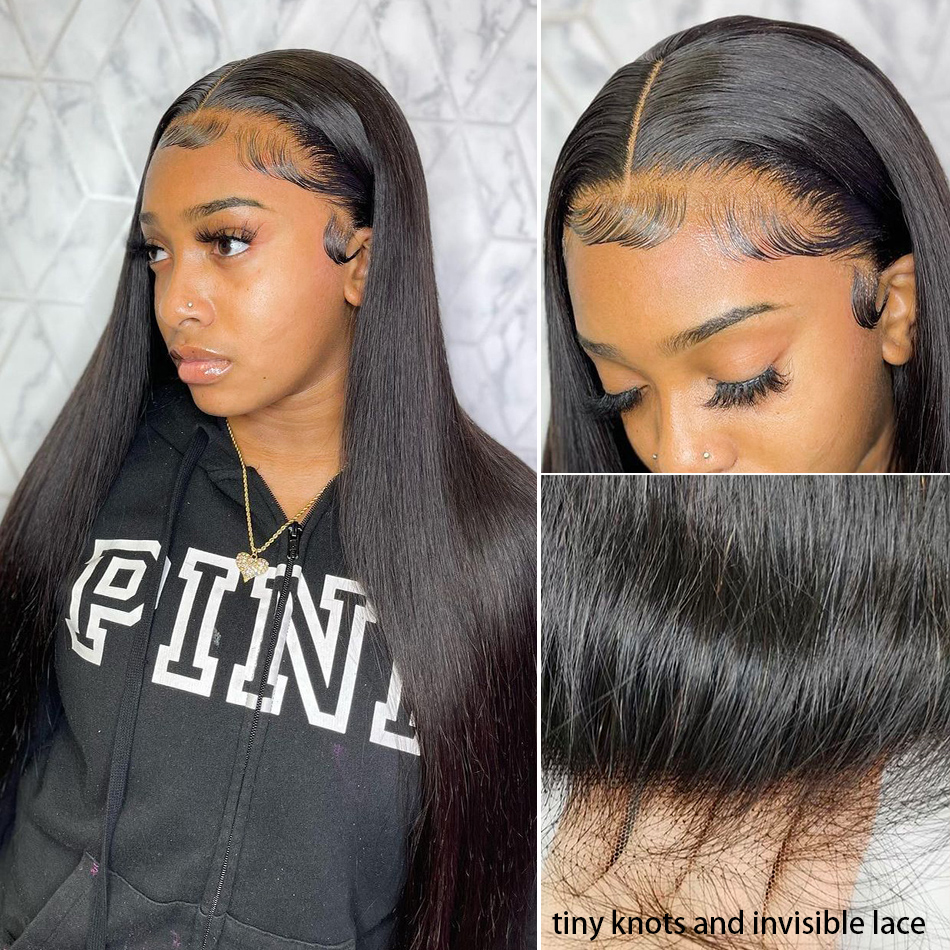 Straight hair 4x4 Lace Closure / Frontal Human Hair wigs With Baby Hair 150% Density - Lumiere hair