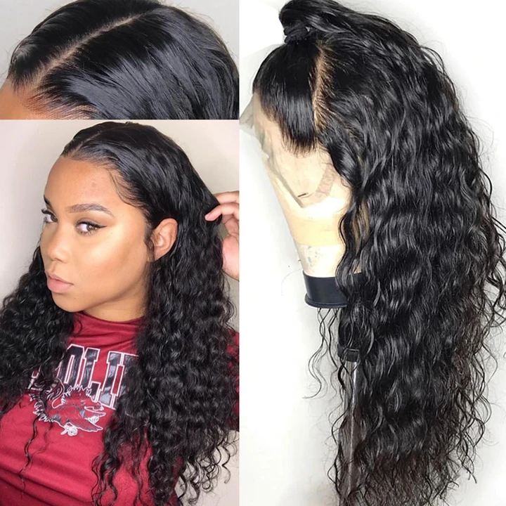 Water Wave 5x5 13x4 Lace Frontal Wig 100% Human Hair pre-plucked HD Lace with baby hair