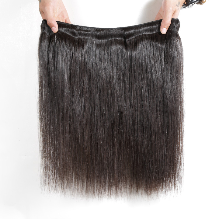 Bone Straight Human Hair 4 Bundles With 13X4 Lace Frontal Remy Hair Extension
