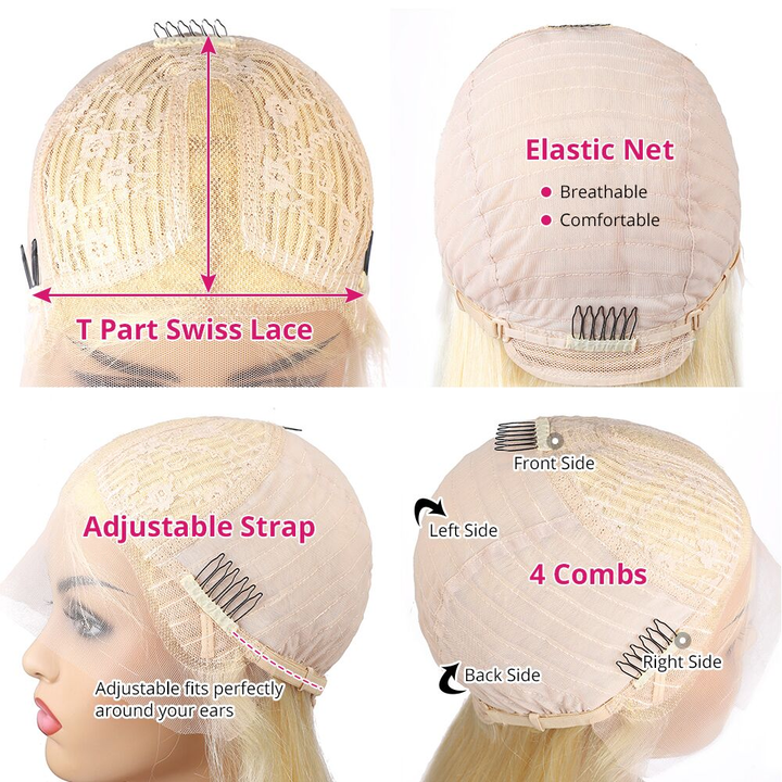 Lumiere Hair 613 Blonde Straight T Part Lace Wigs With Baby Hair