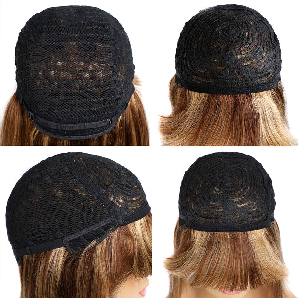 P4/27 Highlight Straight Bob Full Machine Made Wigs None Lace For Women