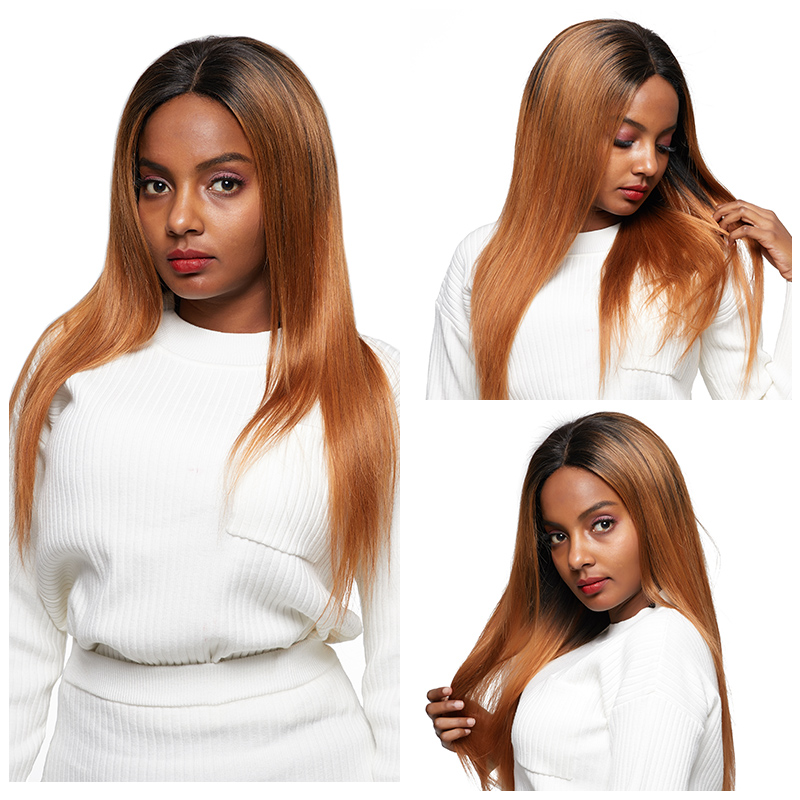 lumiere 1B/30 Ombre Straight 4x4/5x5/13x4 Lace Closure/Frontal 150%/180% Density Wigs For Women Pre Plucked - Lumiere hair