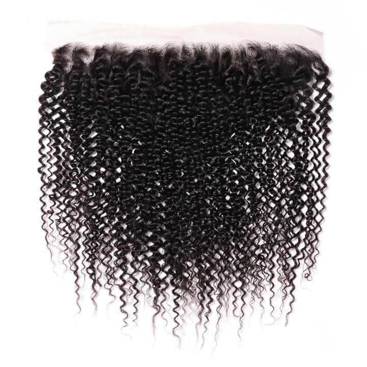 lumiere Malaysian Virgin Hair Kinky Curly 3 Bundles with 13*4 Lace Frontal