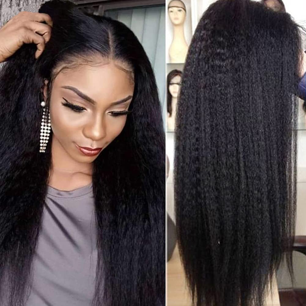 Lumiere Easy To Wear Glueless Wigs Kinky Straight Pre-Cut 4x4 HD Transparent Lace Closure Wig with Pre Plucked Hairline