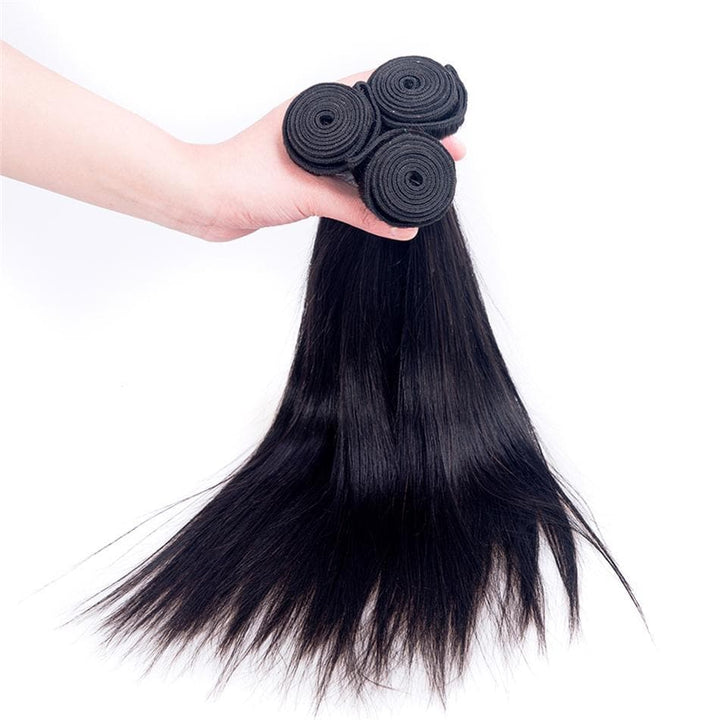 lumiere Hair 4 Bundles Peruvian Straight Virgin Human Hair Extension - lumiere Hair