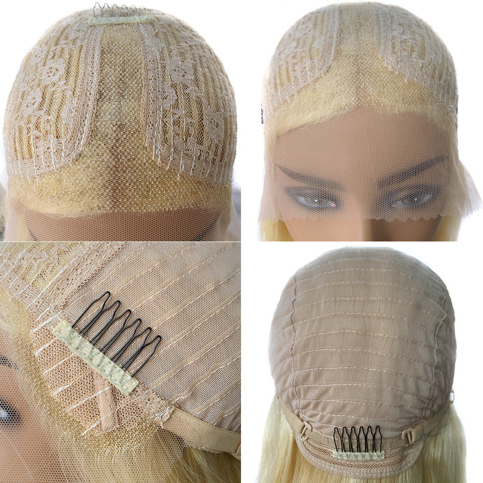 613 Blonde T Part Lace Front Brazilian Body Wave Lace Front Bob Wigs