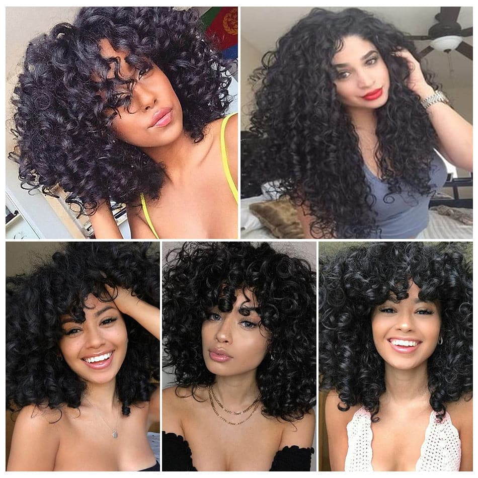 150% 180% Densité Bouncy Bouncy Lace Frontal Virgin Perruques de Cheveux Humains