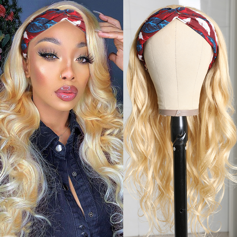#613 Headband Body Wave Full Machine Made None Lace Wig Human Hair