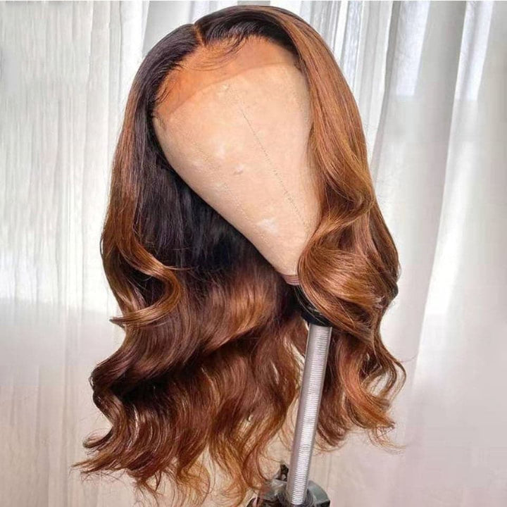 Lumiere 1B/30 Ombre Body Wave 4x4/5x5/13x4 Lace Closure/Frontal 150%/180% Density Wigs For Women Pre Plucked