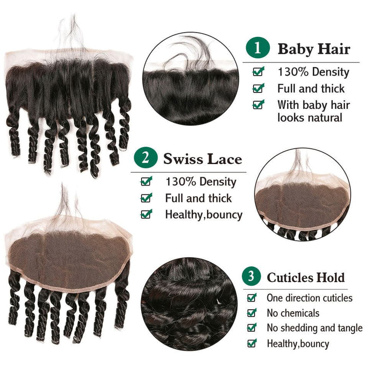 10A Grade Funmi Loose Wave 4 Bundles With 13x4 Lace Frontal Brazilian Virgin Hair