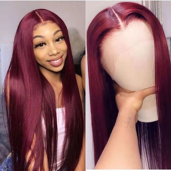 Lumiere 99J Straight 4x4/5x5/13x4 Lace Closure/Frontal 150%/180% Density Wigs For Women Pre Plucked - Lumiere hair