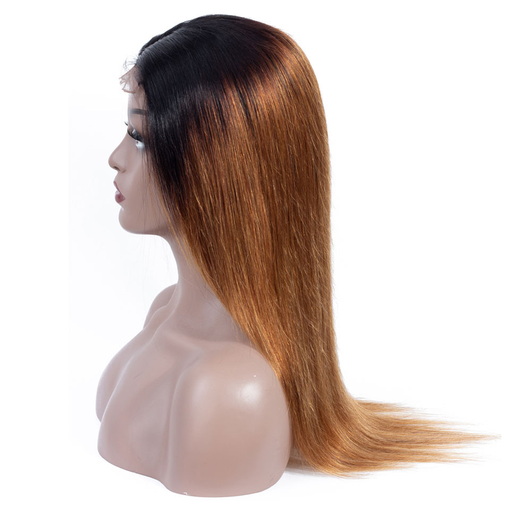 lumiere 1B/30 Ombre Straight 4x4/5x5/13x4 Lace Closure/Frontal 150%/180% Density Wigs For Women Pre Plucked - Lumiere hair