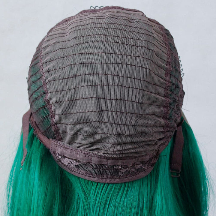150% Density green Short Bob 13x4 Lace Front Straight Human Hair Wigs Transparent Lace