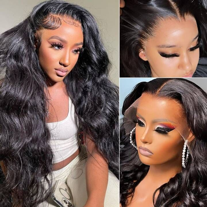 360 Lace Frontal Body Wave Wigs Natural Hairline Human Hair For Women