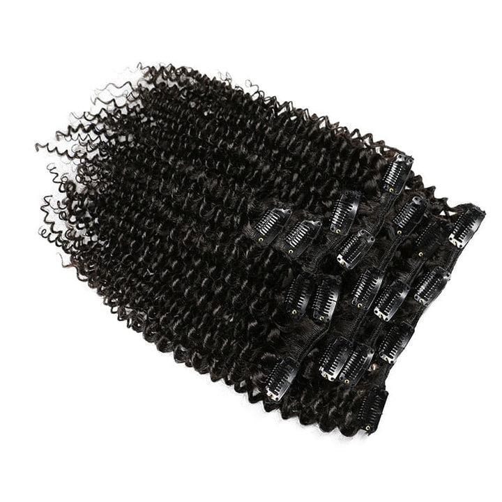 Ship In 24Hours-Lumiere Kinky Curly Clip In Human Hair Extensions 8 Pieces/Set 120G Ship Free