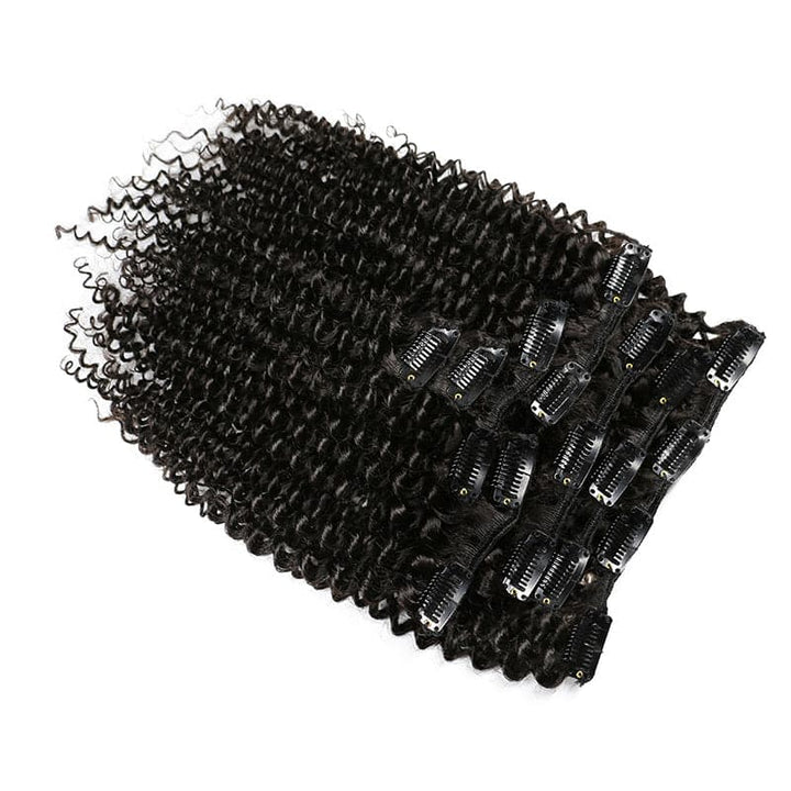 Kinky Curly Clip In Human Hair Extensions 8 Pieces/Set 120G Ship Free