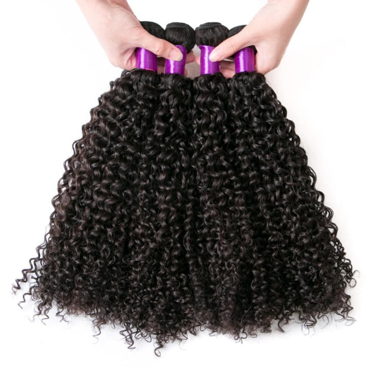 lumiere Malaysian Kinky Curly 4 Bundles Virgin Human Hair Extension 8-40 inches - Lumiere hair